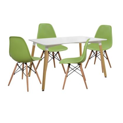 Set dining table 5 pieces Table minimal 120x80x73 cm- Tonia Green HM10080.10