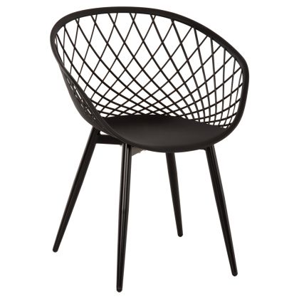КРЕСЛО ARIADNE HM8001.22 ЧЕРЕН ПОЛИПРОПИЛЕН- ЧЕРНИ МЕТАЛНИ КРАКА 63x56x80Hcm.