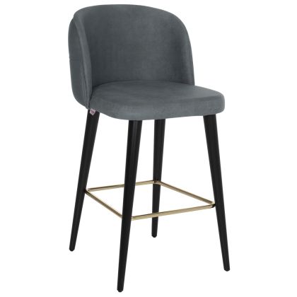 BAR STOOL MARCELLO PROFESSIONAL HM9280.20 NUBUCK-TYPE GREY WOODEN 50x58x100Hcm.