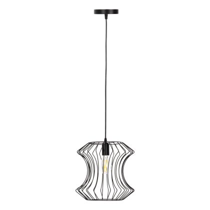 CEILING PENDANT FIXTURE HM4112 BLACK METAL Φ30x126Hcm.