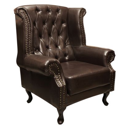 Armchair Chesterfield-style, Polina, HM0053.01 PU Dark Brown 83x75x107 cm