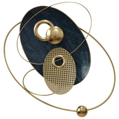 WALL DECOR HM7550 ARTISTIC PLANETARY SYSTEM METAL-GOLD, DARK GREY