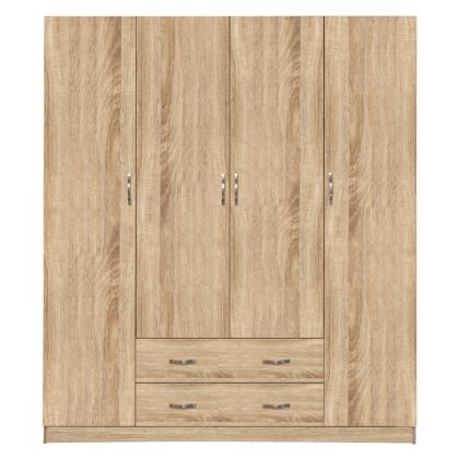 Wardrobe 4 Door with 2 drawers 200Χ56Χ180Hcm. HM353.02 Sonama