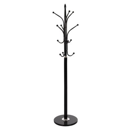 FLOOR STANDING HANGER HM9573.01 METALLIC 13 HANGING POSITIONS-BLACK Φ37x180Hcm.