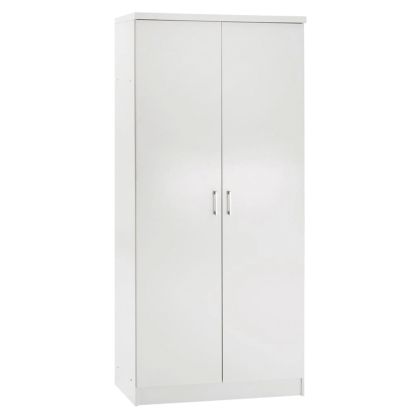 WARDROBE WITH 2 DOORS IN WHITE HM368.05 80x43x181 cm.