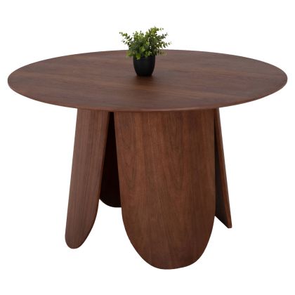 DINING ROUND TABLE DENTY HM9612.02 MDF WITH OAK VENEER-WALNUT COLOR Φ120x75Hcm.