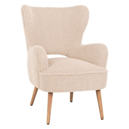 ARMCHAIR MYLIE HM8394.23 WHITE BOUCLE FABRIC 66X75X93Hcm.