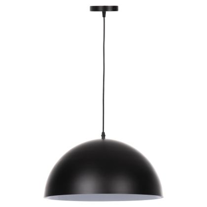 CEILING PENDANT LAMP HM4078 BLACK METAL ROUND CAP Φ40x125Hcm.