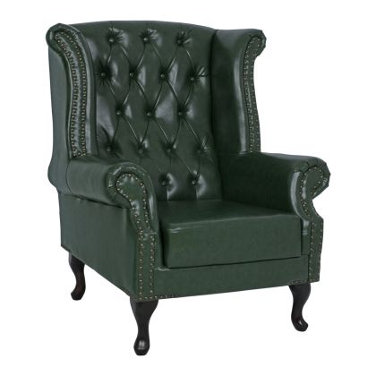 Armchair Chesterfield-type Polina, HM0053.08, Cypress Green PU 83x79x104 cm