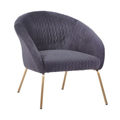 HM8549.01 Armchair Joyce Velvet Grey,metallic legs, 80x76x75