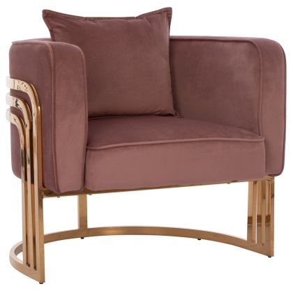 TIANA ARMCHAIR WITH GOLD METAL FRAME AND LOW BACK HM8738.02