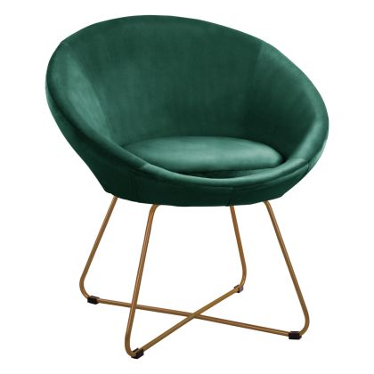 HM8468.03 armchair, crossed legs, cypress green velvet, 74Χ64Χ79