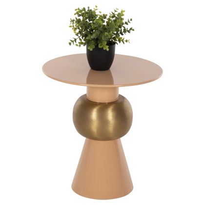 SIDE TABLE PATNA HM4235.08 METAL IN WARM PINK(SALMON)-GOLD Φ40,5x43Hcm.