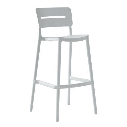 BAR STOOL POLYPROPYLENE SNOD2 HM6100.01 WHITE 37,2x50x101,5Hcm.