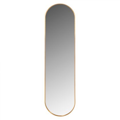 WALL MIRROR HM9581.30 TALL OVAL GOLD ALUMINUM FRAME 38,5x4x149Hcm.