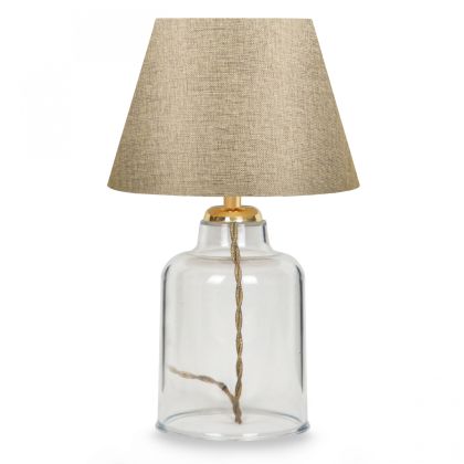 TABLE LAMP HM7583.03 GOLDEN CAP, TRANSPARENT BASE, GOLDEN PILLAR