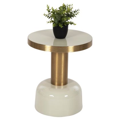 SIDE TABLE ERODE HM4243.07 METAL IN LIGHT GREEN-GOLD Φ40,5x48Hcm.