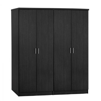 Set 2 pieces Wardrobe 4 leaf Zebrano 160x42x181 HM11350.01