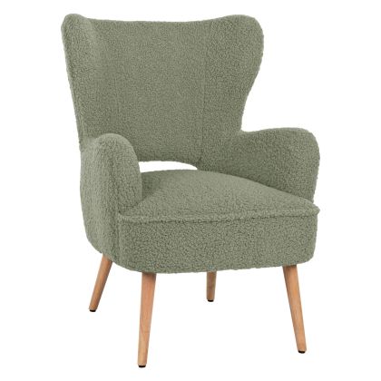 ARMCHAIR MYLIE HM8394.27 PISTACHIO GREEN BOUCLE FABRIC 66X75X93Hcm.