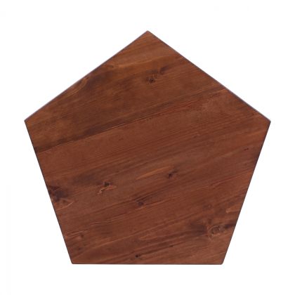 Table Surface 5 corners from solid fir in walnut color 60x57x4 cm