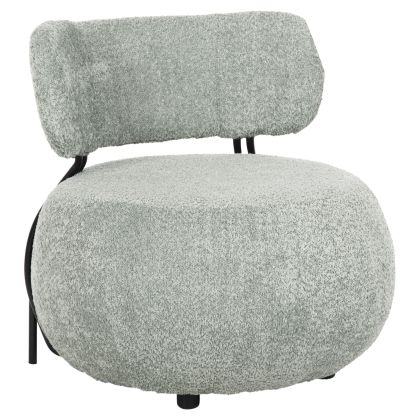 LOUNGE CHAIR ROUND KARSEN HM9598.05 PISTACHIO GREEN BOUCLE FABRIC 75x75x75Hcm.