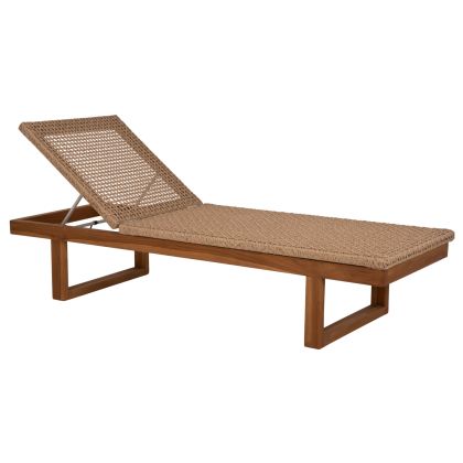 SUNLOUNGER PATRON HM5993 TEAK WOOD-VIRO ROPE WICKER 191x65x86Hcm.