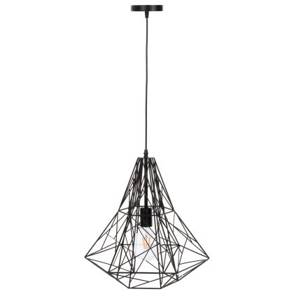 CEILING PENDANT LAMP HM4068 BLACK METAL CAP 40x35x130Hcm.