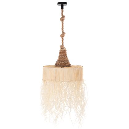 CEILING PENDANT LUMINAIRE SET HM11921 ROPE AND DRIED PALM LEAF FIBERS Φ41Χ155H cm.