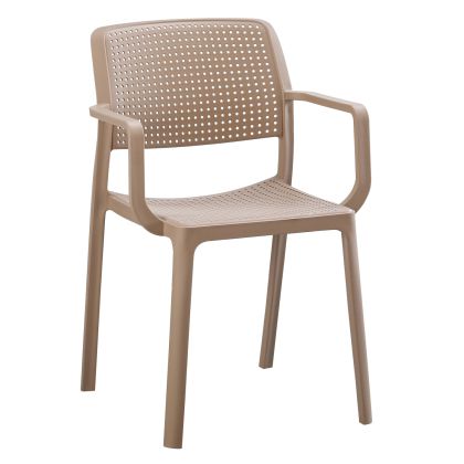 ARMCHAIR OUTDOOR COMFEE HM6102.04 POLYPROPYLENE IN CAPPUCCINO 54x57x83Hcm.