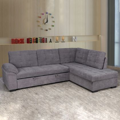 Sofa Bed Jade right corner dark grey color HM3144.02R 252x159x84h cm