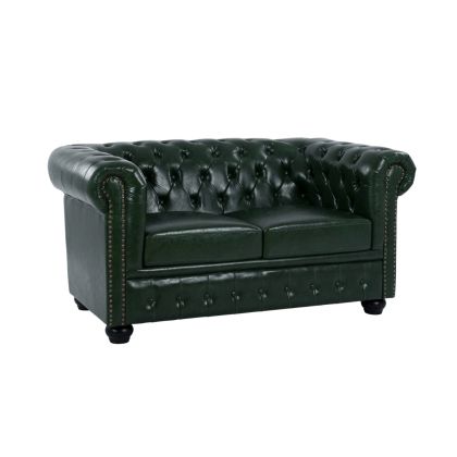 Sofa 2 seater T.Chesterfield HM3010.08 PU Cypress Green 150x90x72cm