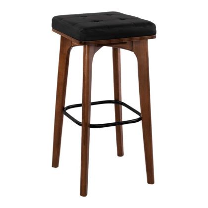 Stool Carrie Wooden without back Walnut frame HM11047.01 38x38x78 cm