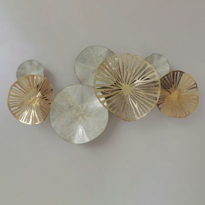 METALLIC WALL DECORATION HM7177 GOLD WHITE 74.5x10x38Y cm.