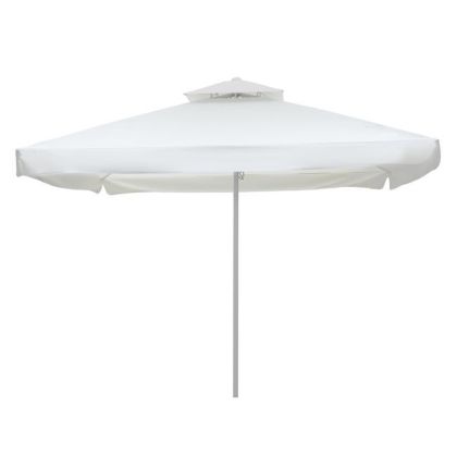 PROFESSIONAL ALUMINUM UMBRELLA HM6002 WHITE-ENHANCED VENTILATION-TELESCOPIC-4Χ4x2,95Hm