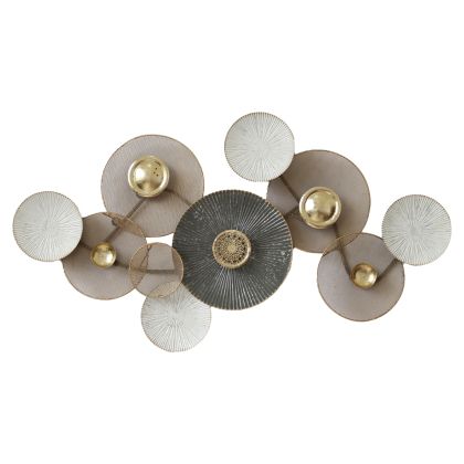 METAL WALL DECORATION HM7165 GOLD WHITE 91x6x50Y cm.