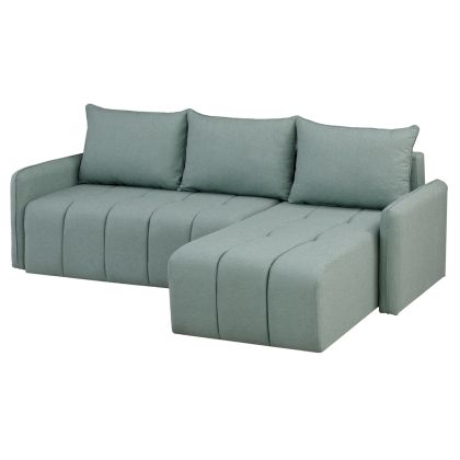 CORNER SOFA-BED PROTON HM3272.06 PISTSCHIO GREEN BOUCLE FABRIC 225x94x70Hcm.