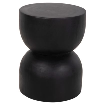 ROUND STOOL FEBRY HM9753.02 SOLID SUAR WOOD IN BLACK Φ35x45Hcm.