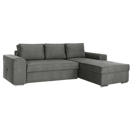 RIGHT CORNER SOFA NACHO HM3279.02R ANTHRACITE FABRIC-SILVER METAL LEGS 270x163x88Hcm.