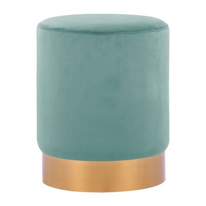 STOOL LEVY HM8408.07 PISTACHIO GREEN VELVET WITH GOLD BASE Φ35x43Hcm.