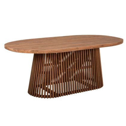 DINING TABLE REMIK HM9835 RECYCLED TEAK WOOD IN NATURAL 100x200x75,5Hcm. TABLETOP 4cm.