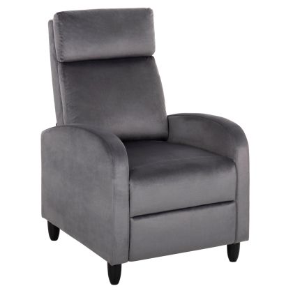 ARMCHAIR RELAX HIBER HM9782.01 GREY VELVET 67,5x90x104Hcm.