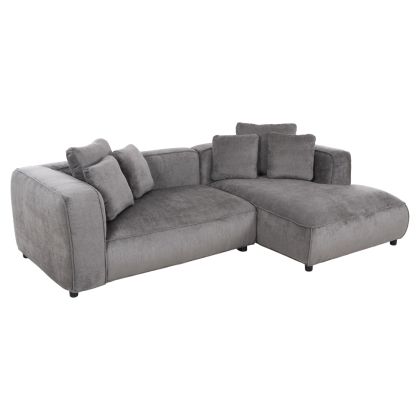 CORNER SOFA 3-SEATER GRACE HM3280.03R GREY FABRIC 252x105-160x70-90Hcm.