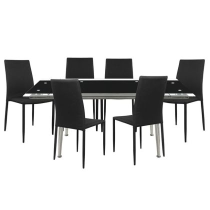 Set dining table 7 pieces Table Loca 170x80- Teta Black HM10010.02