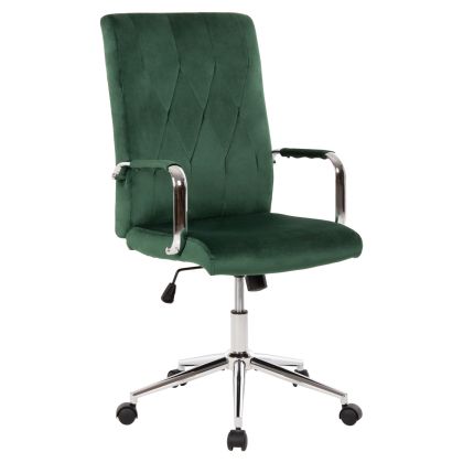 OFFICE CHAIR JOSEF HM1181.03 CYPRESS GREEN VELVET-INOX BASE 58x61x105-113Hcm.