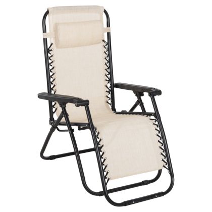 КРЕСЛО RELAX COMPANION HM5095.12 БЕЖОВ ТЕКСТИЛЕН-ЧЕРЕН МЕТАЛ 67x145x110Hсм.