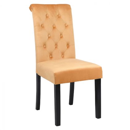 CHAIR ROXIE HM8919.09 K/D GOLD VELVET WITH WOODEN LEGS 46,5x61,5x100Υ cm.