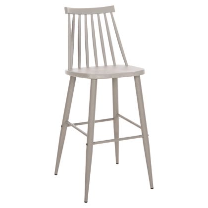 БАР СТОЛ ВИСОКА СЕДАЛКА VANESSA HM8459.20 СИВ PP И СИВИ МЕТАЛНИ КРАКА 47x48,5x107Hcm.