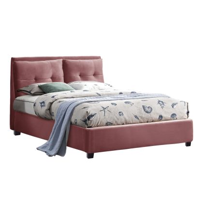 BILLIE BED IN DUSTY PINK VELVET HM551.12 160Χ200