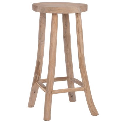 BAR STOOL KONT HM9338 SOLID TEAK NATURAL Φ34,5Χ71,5Hcm.