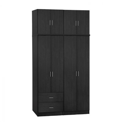 Set 4 pieces Wardrobe Four Leaf with loft Zebrano 160x42x241 HM11355.01